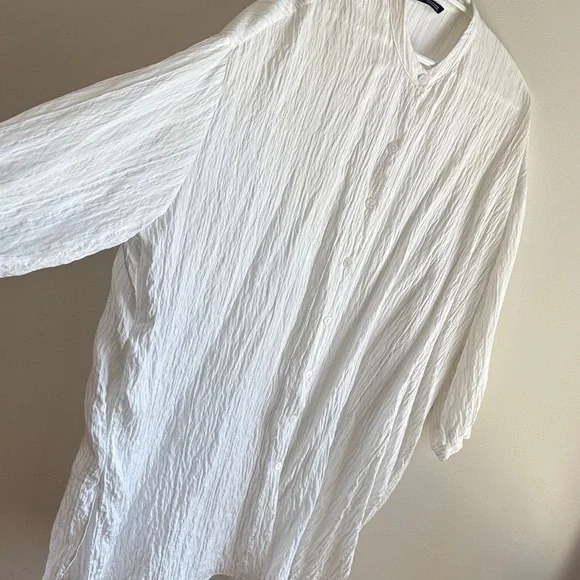 Zara Ivory Striped Shirt - Picture 3 of 4